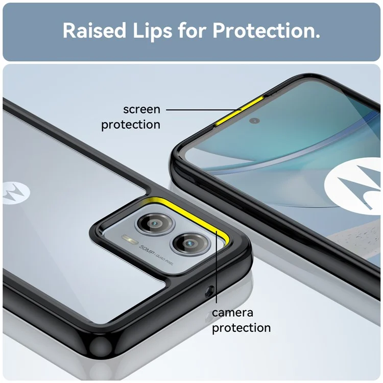 Funda para teléfono móvil Motorola Moto G53 5G - Carcasa de TPU + Acrílico a prueba de arañazos - Negro