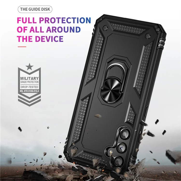 Pour Samsung Galaxy A34 5G Anneau de maintien Étui de support Étui de protection TPU + PC - Noir