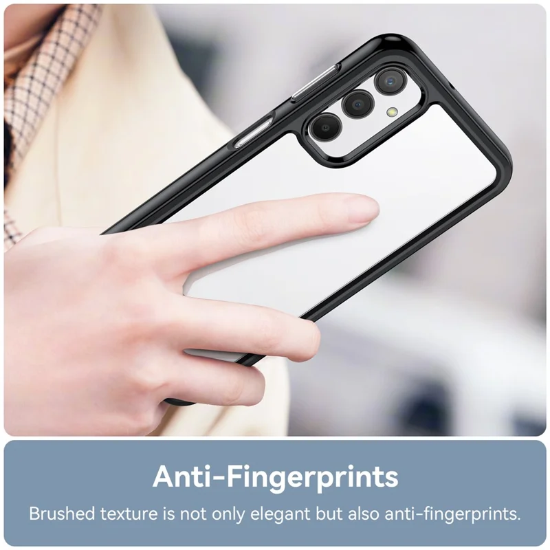 For Samsung Galaxy A24 4G (162.1 x 77.6 x 8.3mm) TPU + Acrylic Phone Case Anti-drop Phone Protective Cover - Black