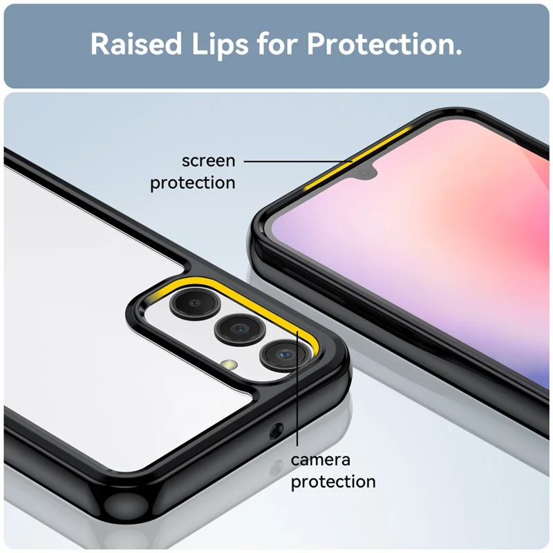 For Samsung Galaxy A24 4G (162.1 x 77.6 x 8.3mm) TPU + Acrylic Phone Case Anti-drop Phone Protective Cover - Black