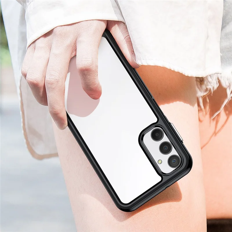 For Samsung Galaxy A24 4G (162.1 x 77.6 x 8.3mm) TPU + Acrylic Phone Case Anti-drop Phone Protective Cover - Black