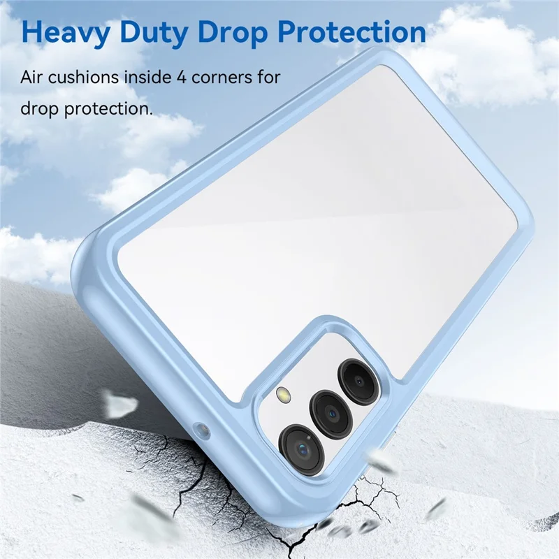 For Samsung Galaxy A24 4G (162.1 x 77.6 x 8.3mm) TPU + Acrylic Phone Case Anti-drop Phone Protective Cover - Blue