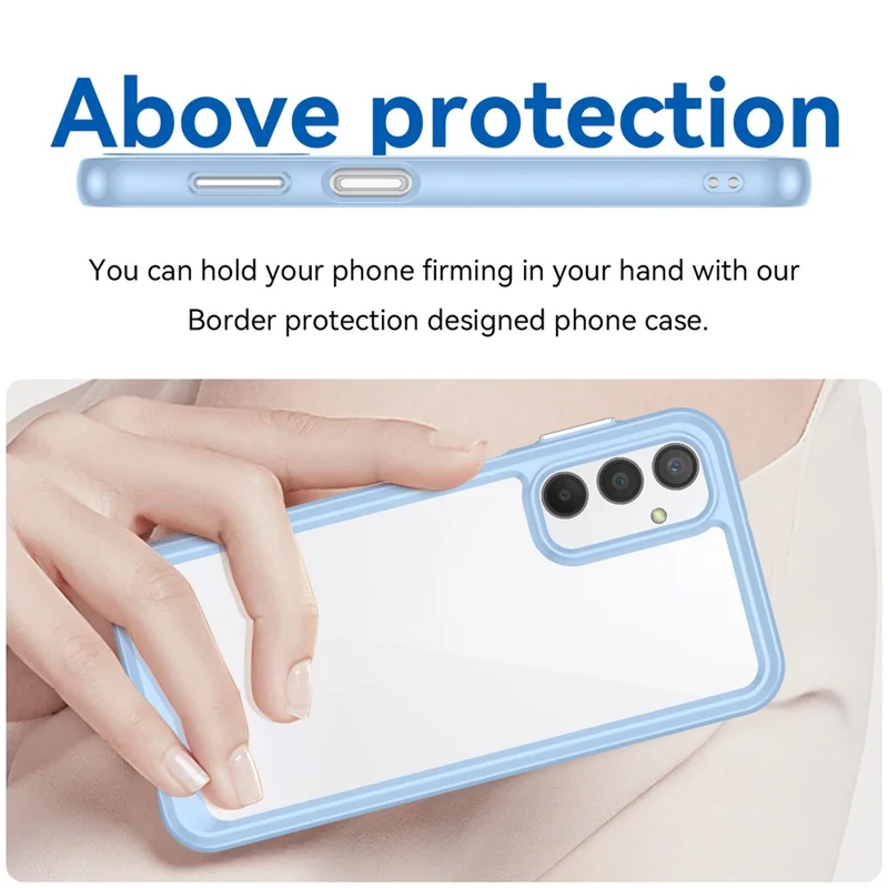 For Samsung Galaxy A24 4G (162.1 x 77.6 x 8.3mm) TPU + Acrylic Phone Case Anti-drop Phone Protective Cover - Blue