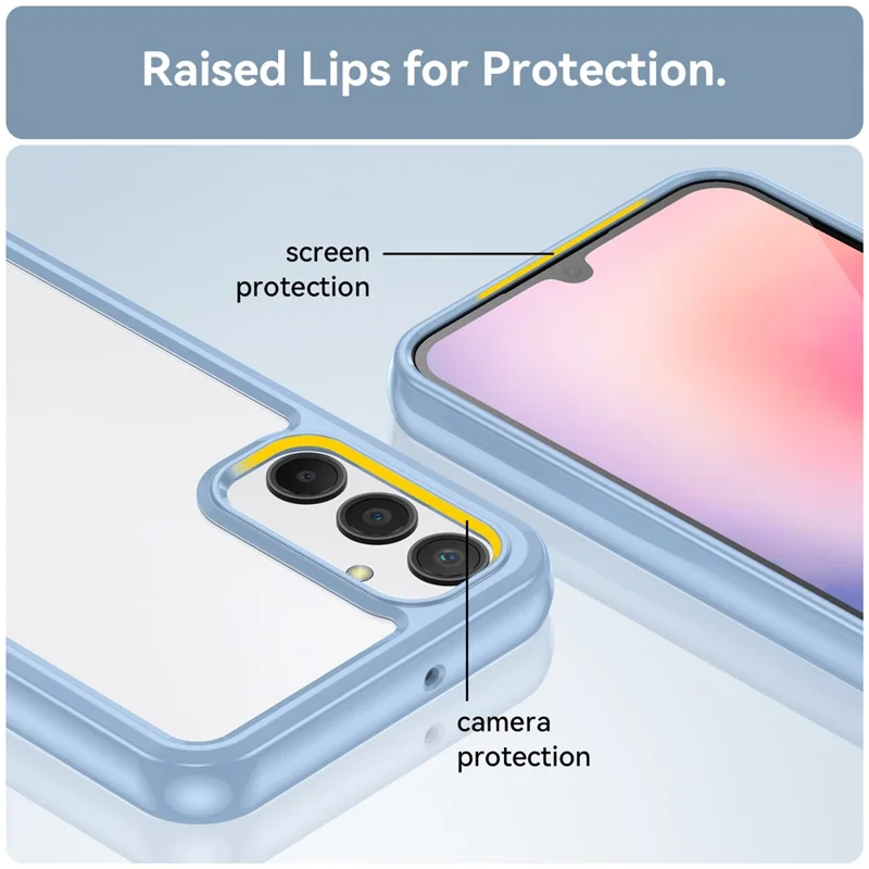 For Samsung Galaxy A24 4G (162.1 x 77.6 x 8.3mm) TPU + Acrylic Phone Case Anti-drop Phone Protective Cover - Blue