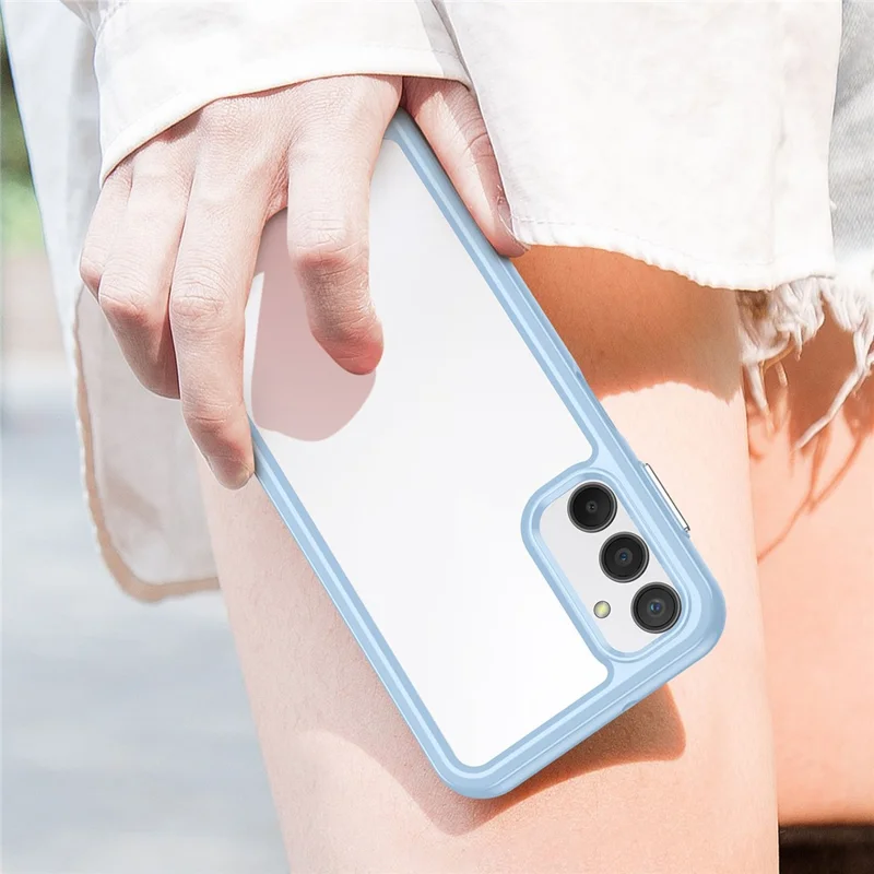 For Samsung Galaxy A24 4G (162.1 x 77.6 x 8.3mm) TPU + Acrylic Phone Case Anti-drop Phone Protective Cover - Blue