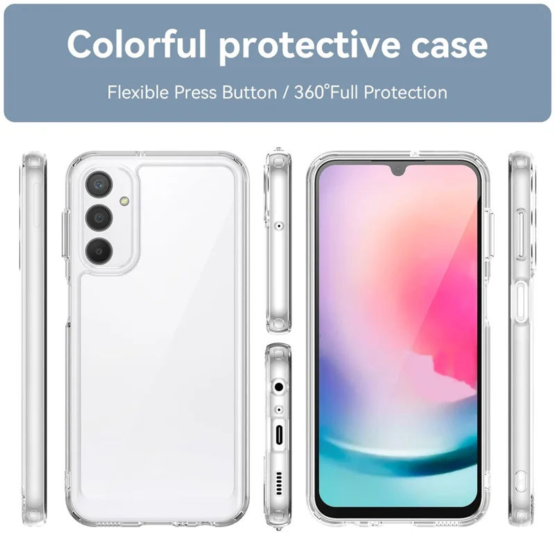 For Samsung Galaxy A24 4G (162.1 x 77.6 x 8.3mm) TPU + Acrylic Phone Case Anti-drop Phone Protective Cover - Transparent
