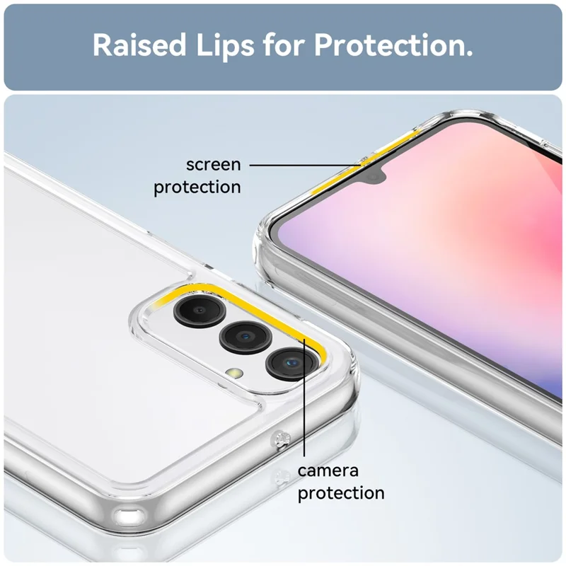 For Samsung Galaxy A24 4G (162.1 x 77.6 x 8.3mm) TPU + Acrylic Phone Case Anti-drop Phone Protective Cover - Transparent
