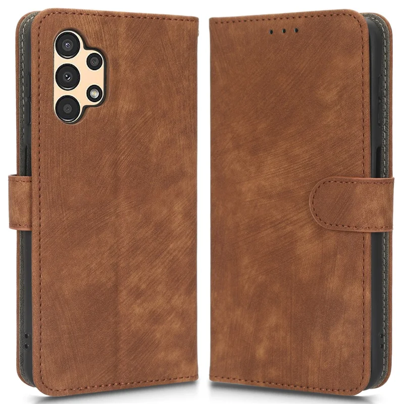 Capa para Telemóvel Samsung Galaxy A13 4G, Capa de Couro com Suporte Anti-Risco e Carteira com Bloqueio RFID - Castanho