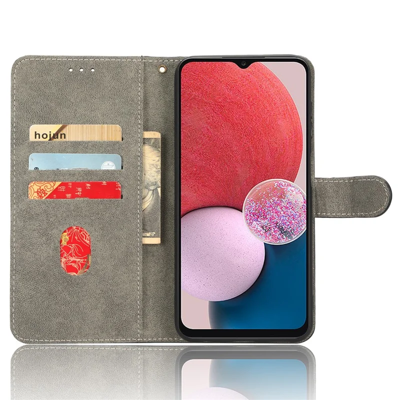 Capa para Telemóvel Samsung Galaxy A13 4G, Capa de Couro com Suporte Anti-Risco e Carteira com Bloqueio RFID - Castanho