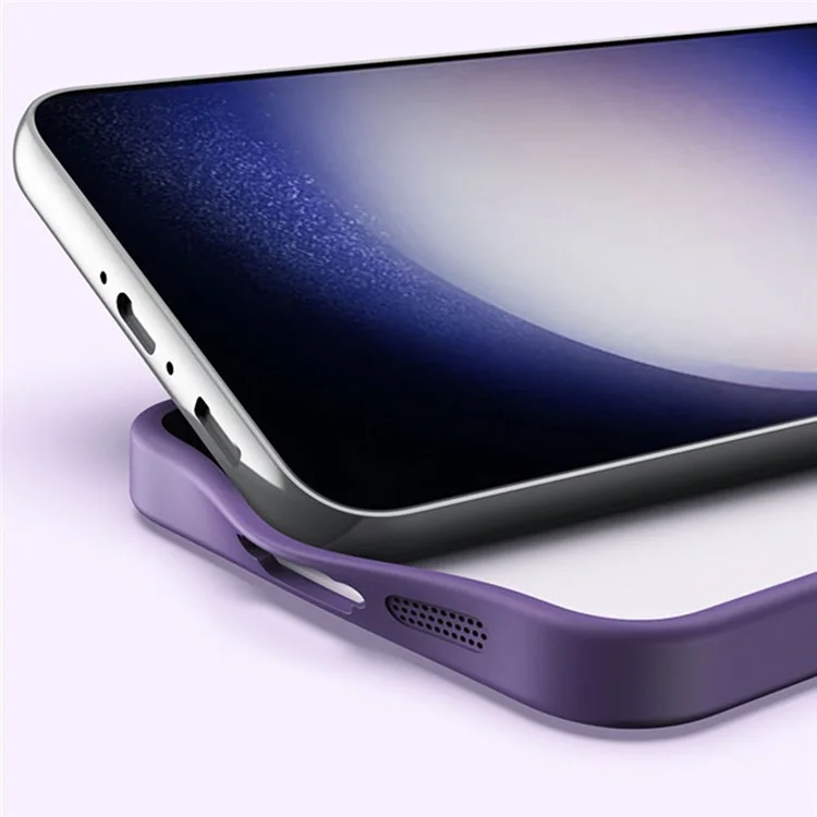For Samsung Galaxy S23 Ring Kickstand Magnetic Phone Case TPU+Acrylic Matte Phone Cover - Purple