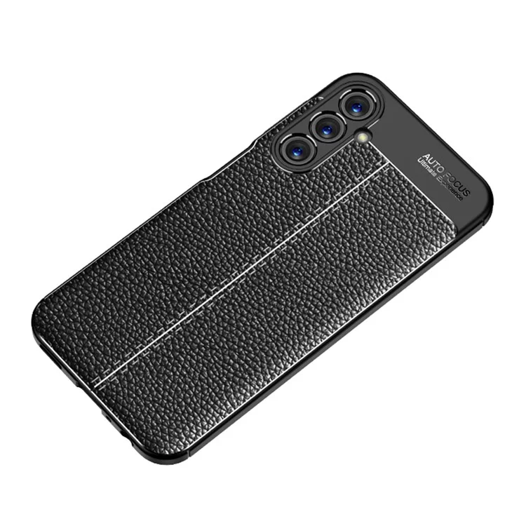 Pour Samsung Galaxy A24 4G (162,1 x 77,6 x 8,3 mm) Litchi Texture Phone Case Slim Anti-drop Protective TPU Phone Cover - Noir