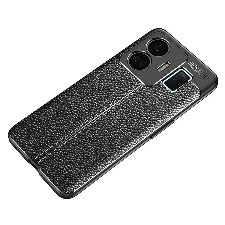 Für Realme GT Neo 5 5G / GT3 5G Litchi-Textur-Handyhülle, kratzfest, schlanke TPU-Handyhülle - Schwarz