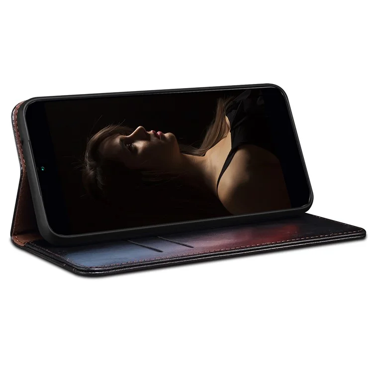 Funda de teléfono con tapa de cuero 5G Para Honor X40 de textura de caballo loco encerado, soporte, billetera, anticaída - Negro 