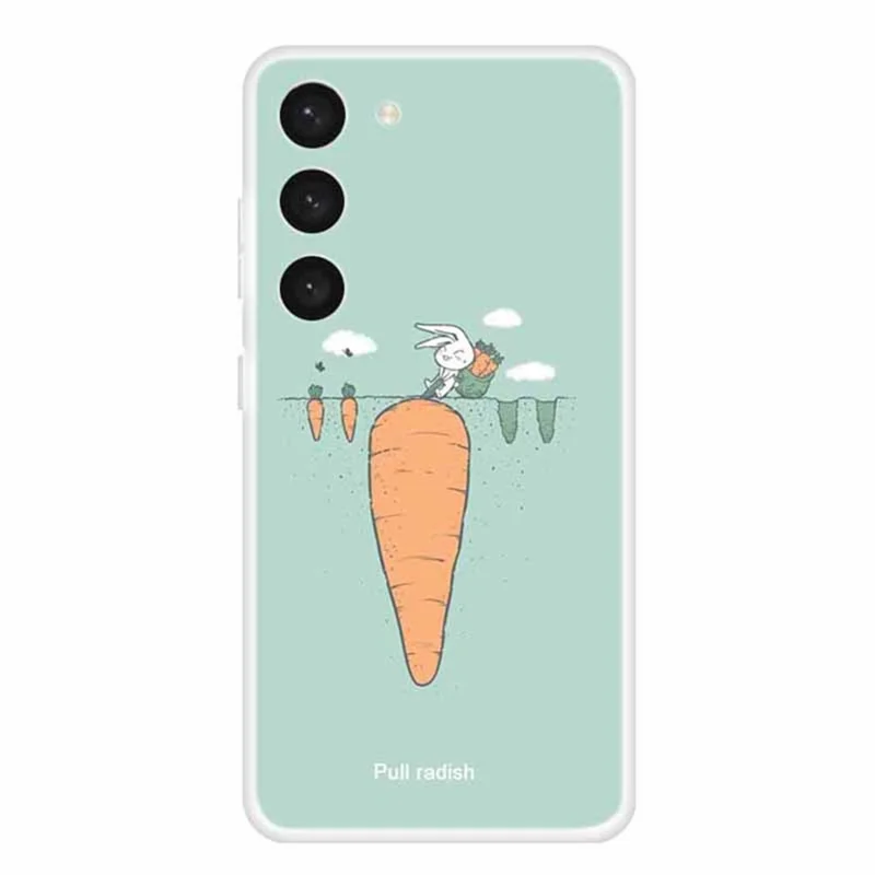 TPU Phone Case for Samsung Galaxy S23 Pattern Printing Slim Soft Shockproof Cover - Radish and Rabbit
