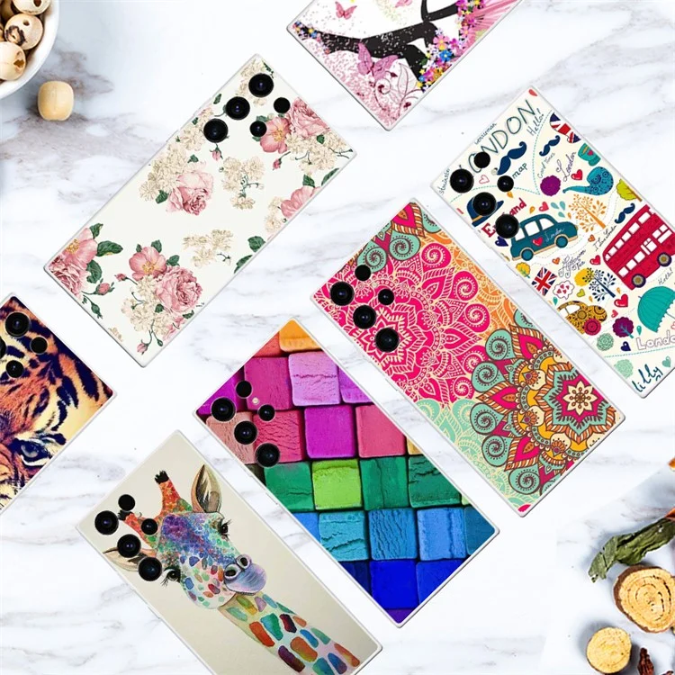 Per Samsung Galaxy S23 Ultra Pattern Printing Phone Case Soft TPU Anti-Scratch Protective Cover - Fiori