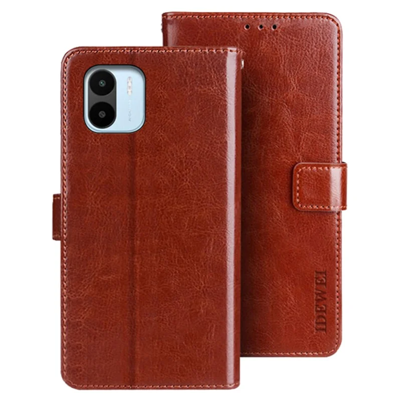IDEWEI For Xiaomi Redmi A2 4G / A1 4G Stand Phone Case Folio Magnetic PU Leather Wallet Phone Cover - Brown