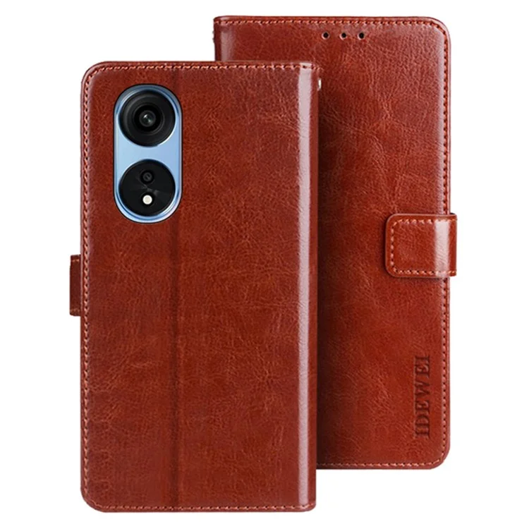 IDEWEI für Oppo Reno8 T 5G / A1 Pro 5G Smartphone-Etui Folio PU-Leder Anti-Drop Geldbörse Abdeckung - Braun