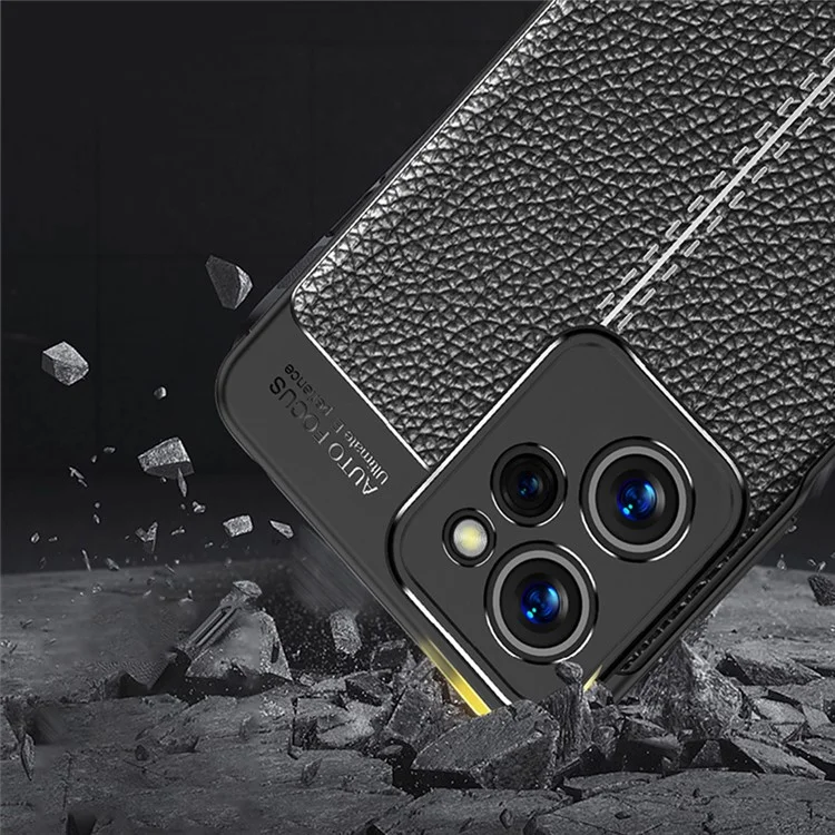 Litchi Texture Protective Phone Case für Xiaomi Redmi Note 12 Pro Speed 5G / Poco X5 Pro 5G, TPU-Handyhülle - Schwarz
