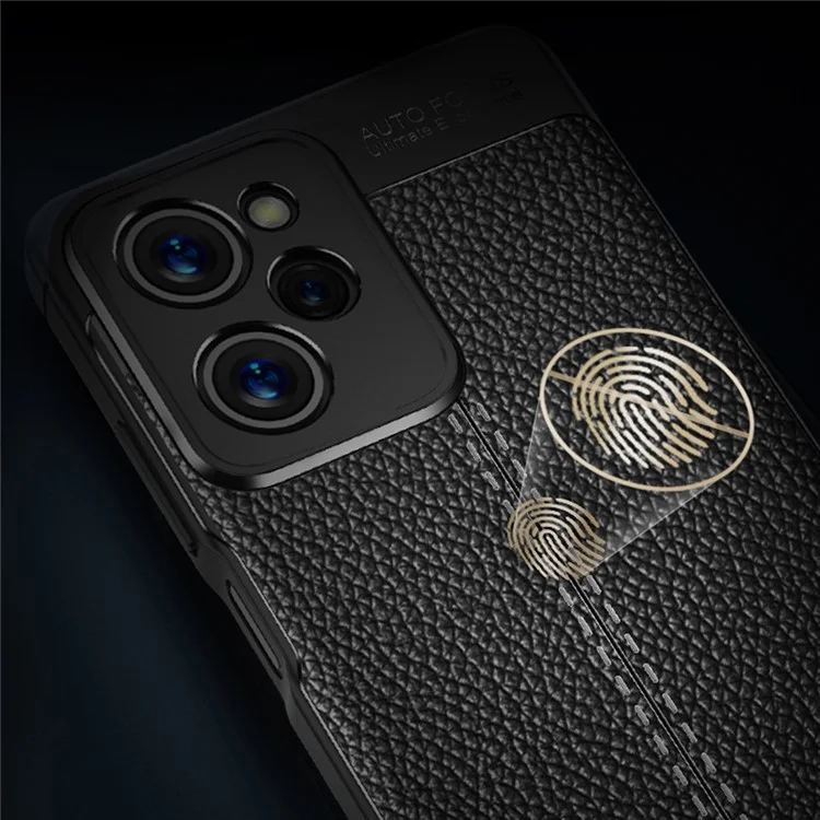 Litchi Texture Protective Phone Case für Xiaomi Redmi Note 12 Pro Speed 5G / Poco X5 Pro 5G, TPU-Handyhülle - Schwarz