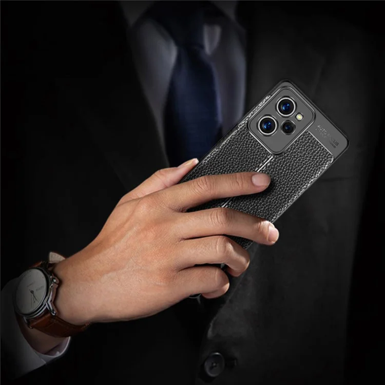Litchi Texture Protective Phone Case für Xiaomi Redmi Note 12 Pro Speed 5G / Poco X5 Pro 5G, TPU-Handyhülle - Schwarz