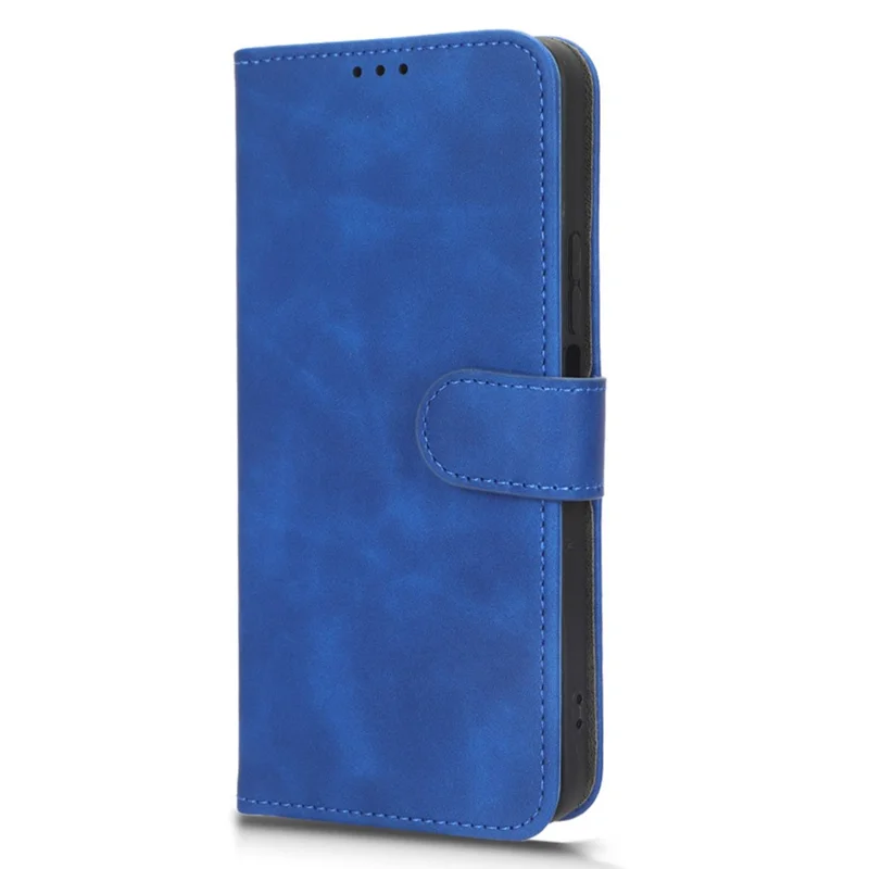 For Honor X8a 4G Skin-friendly PU Leather Phone Case Stand Protective Phone Wallet Cover - Blue