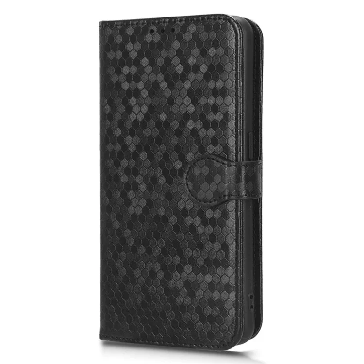 Para Oppo Reno8 T 4G Capa Flip Stand Couro PU Carteira Padrão Pontilhado Impresso Capa de Telefone - Preto