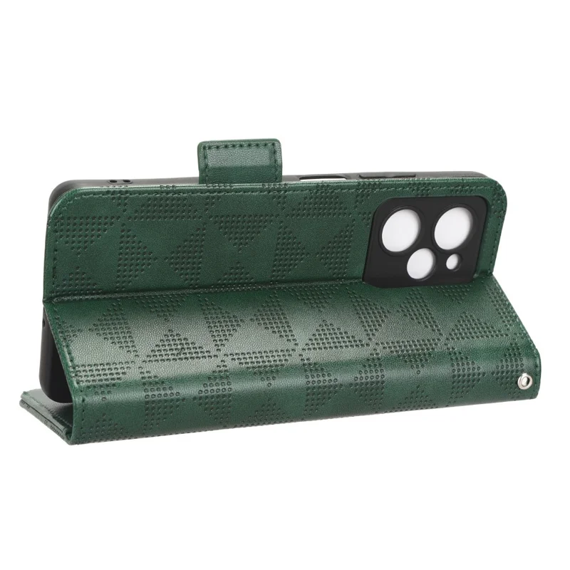 Xiaomi Poco X5 Pro 5G / Redmi Note 12 Pro Speed 5G Cell Phone Stand Case Imprinted Pattern Wallet Cover - Green