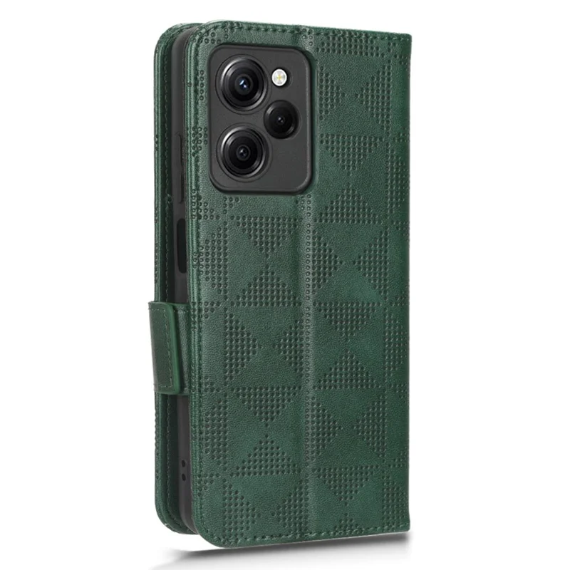 Xiaomi Poco X5 Pro 5G / Redmi Note 12 Pro Speed 5G Cell Phone Stand Case Imprinted Pattern Wallet Cover - Green