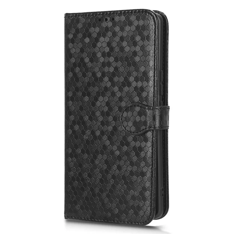 For Honor X40 5G / X9a 5G / Magic5 Lite 5G Cell Phone Case Dot Pattern Imprinted Leather Stand Cover Wallet - Black