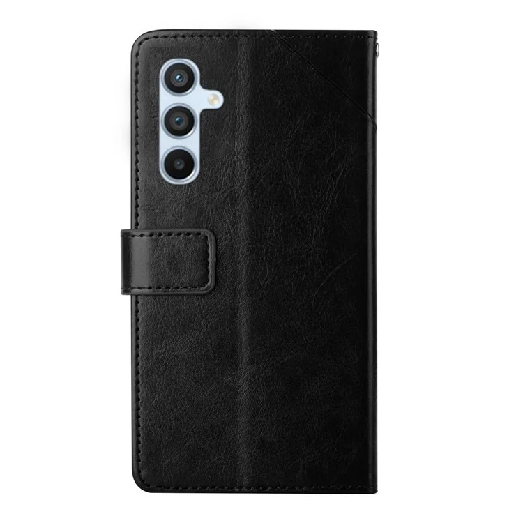 HT01 Pour Samsung Galaxy A24 4G (162,1 x 77,6 x 8,3 mm) Étui de protection antichoc Coque de téléphone en cuir imprégné de ligne en forme de Y - Noir
