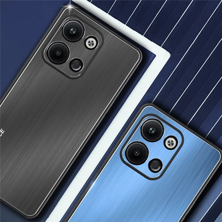Для Oppo Reno9 Pro+ 5G TPU рамка чехол для телефона Brushed Aluminium Alloy Back Anti-drop Cover - Silver