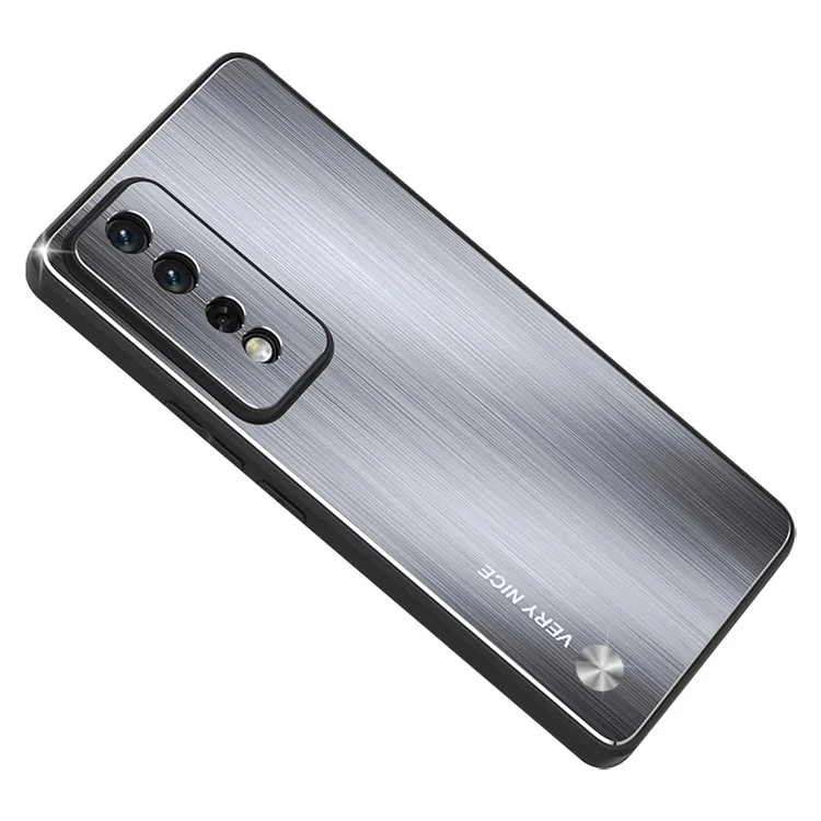 Чехол для телефона For Honor 80 GT 5G из гофрированного алюминиевого сплава с защитным отбортованным краем - серебро