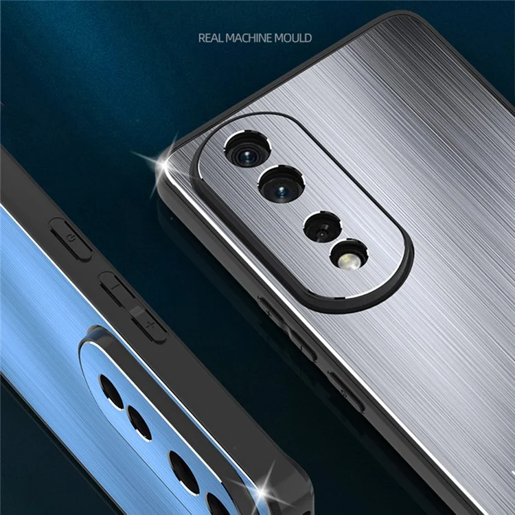 Чехол для телефона For Honor 80 GT 5G из гофрированного алюминиевого сплава с защитным отбортованным краем - серебро