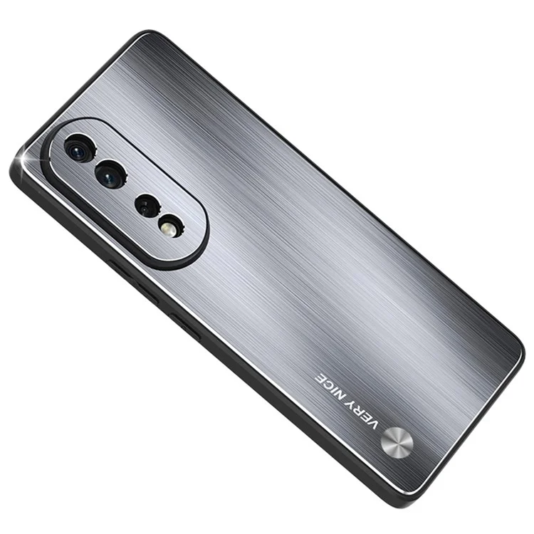 For Honor 80 Pro 5G Anti-scratch Phone Case TPU + Aluminium Alloy Back Brushed Phone Cover - Silber