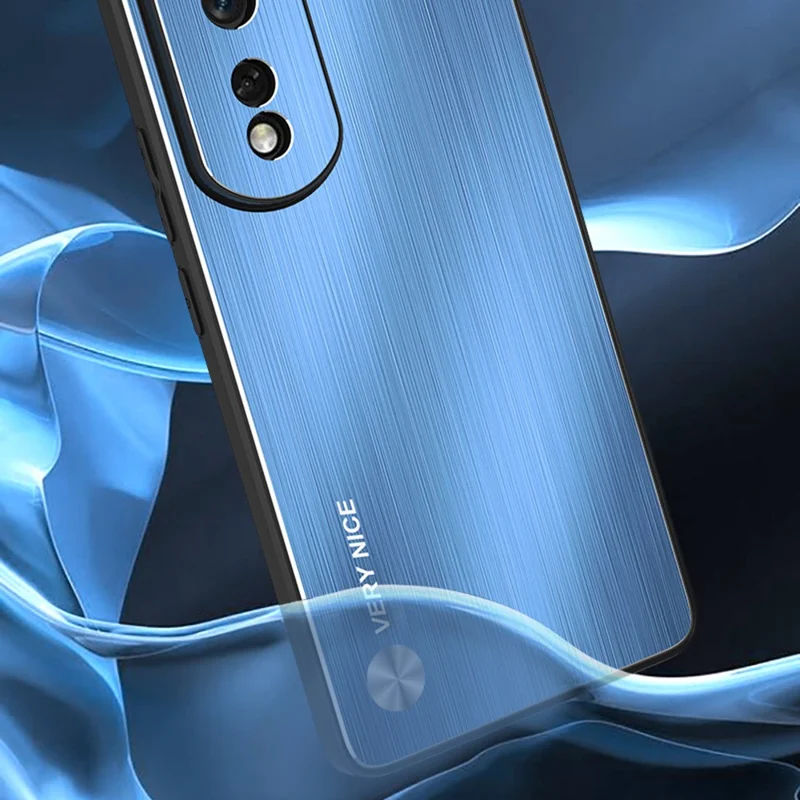 Phone Kickstand Case for Honor 80 5G TPU Frame Aluminium Alloy Back Brushed Cell Phone Cover - Silver