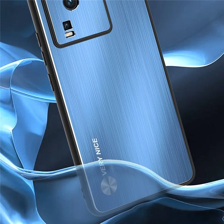 Per vivo iQOO Neo7 5G Custodia per telefono in TPU + lega di alluminio spazzolato Custodia per telefono mobile - Nero