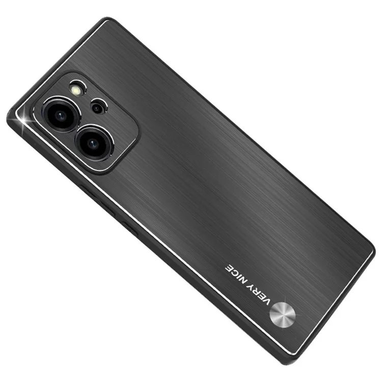 Étui de téléphone en alliage d'aluminium brossé TPU + pour Honor 80 SE 5G - Anti-rayures Housse de protection noire