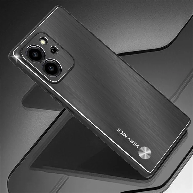 Étui de téléphone en alliage d'aluminium brossé TPU + pour Honor 80 SE 5G - Anti-rayures Housse de protection noire