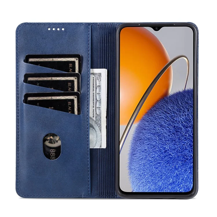 AZNS Para Huawei Enjoy 50z 4G / nova Y61 4G Flip Leather Phone Case Wallet Stand Magnetic Phone Cover - Azul