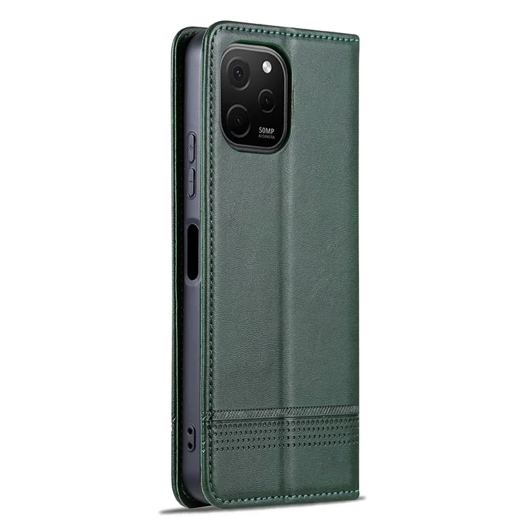 AZNS Per Huawei Enjoy 50z 4G / nova Y61 4G Custodia Flip in Pelle Portafoglio con Supporto Magnetico - Verde