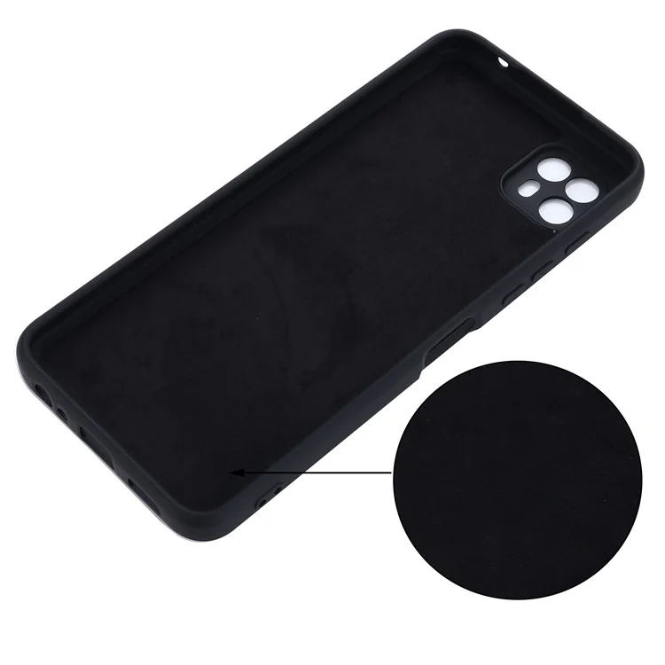 For Motorola Moto G50 5G Liquid Silicone Phone Case Soft Anti-Scratch Protective Cover with Strap - Black