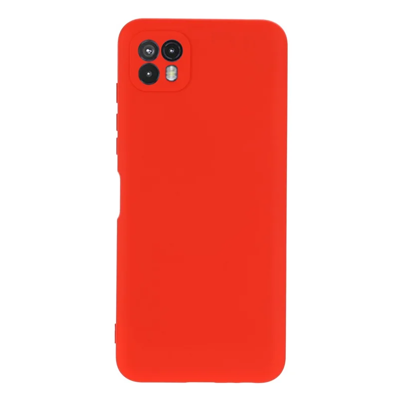 Para Motorola Moto G50 5G Funda de Teléfono de Silicona Líquida Suave Antirarañazos Protectora con Correa - Rojo
