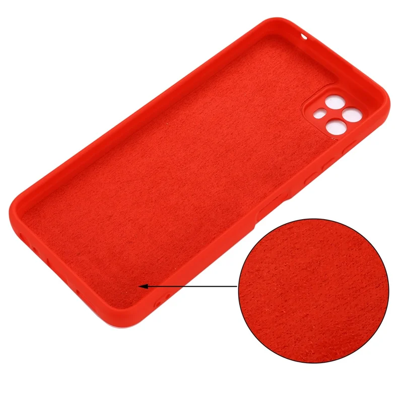 Para Motorola Moto G50 5G Funda de Teléfono de Silicona Líquida Suave Antirarañazos Protectora con Correa - Rojo