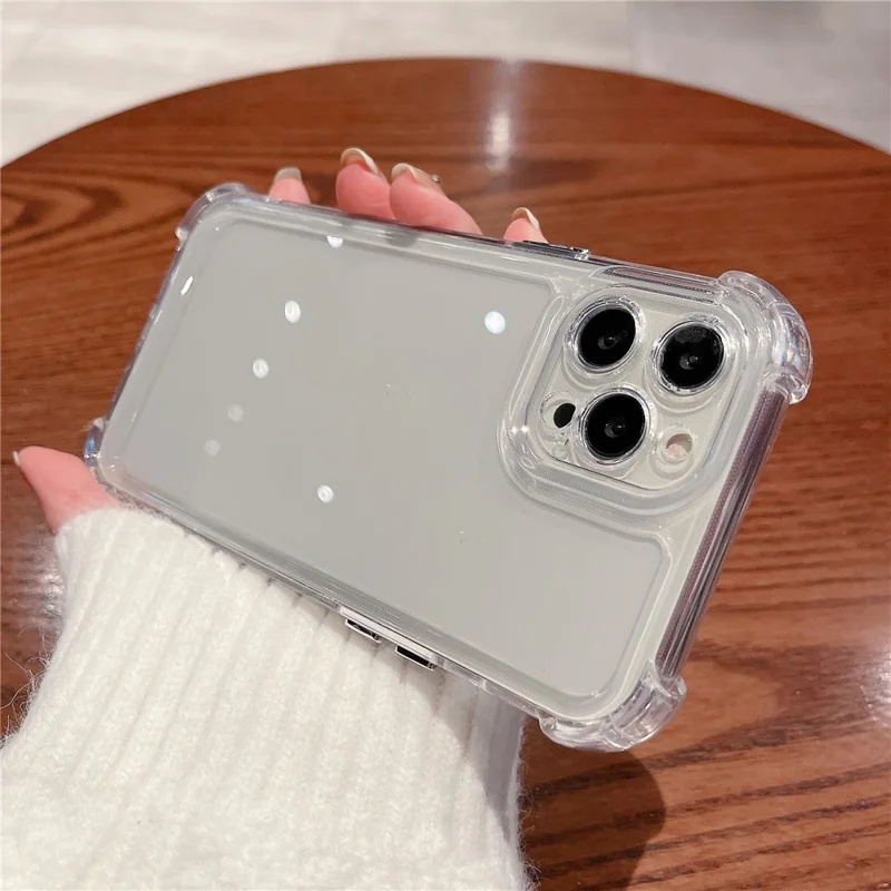 For iPhone 14 Pro Max Shockproof Cell Phone Case with Four Corners Drop Protection - Transparent