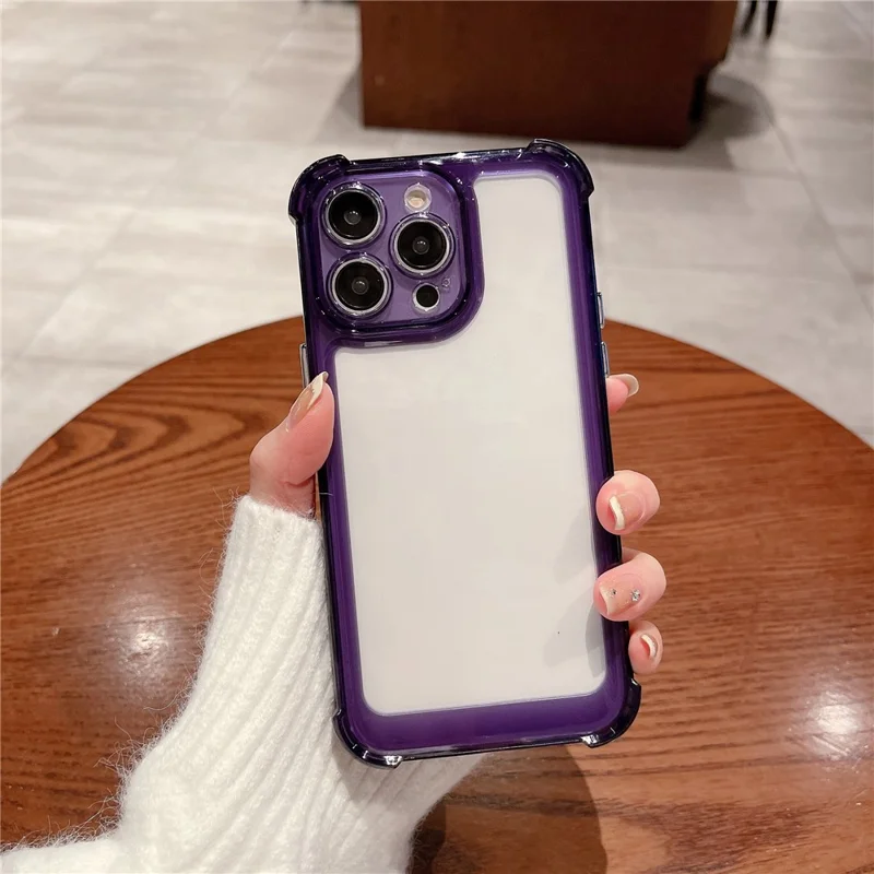 For iPhone 14 Pro Max Shockproof Cell Phone Case with Four Corners Drop Protection - Transparent