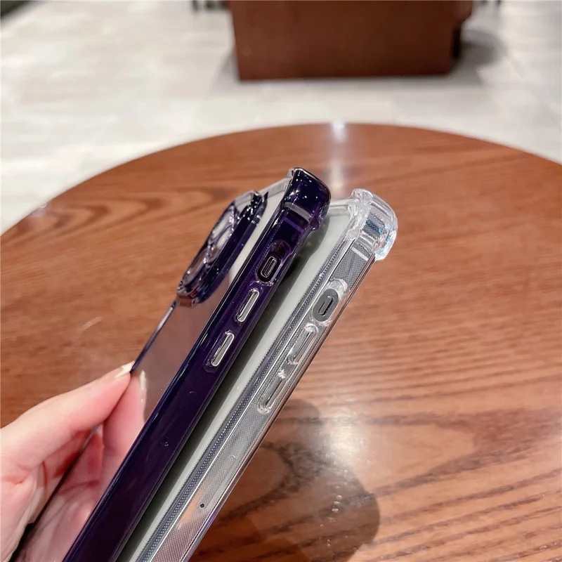 For iPhone 14 Pro Max Shockproof Cell Phone Case with Four Corners Drop Protection - Transparent