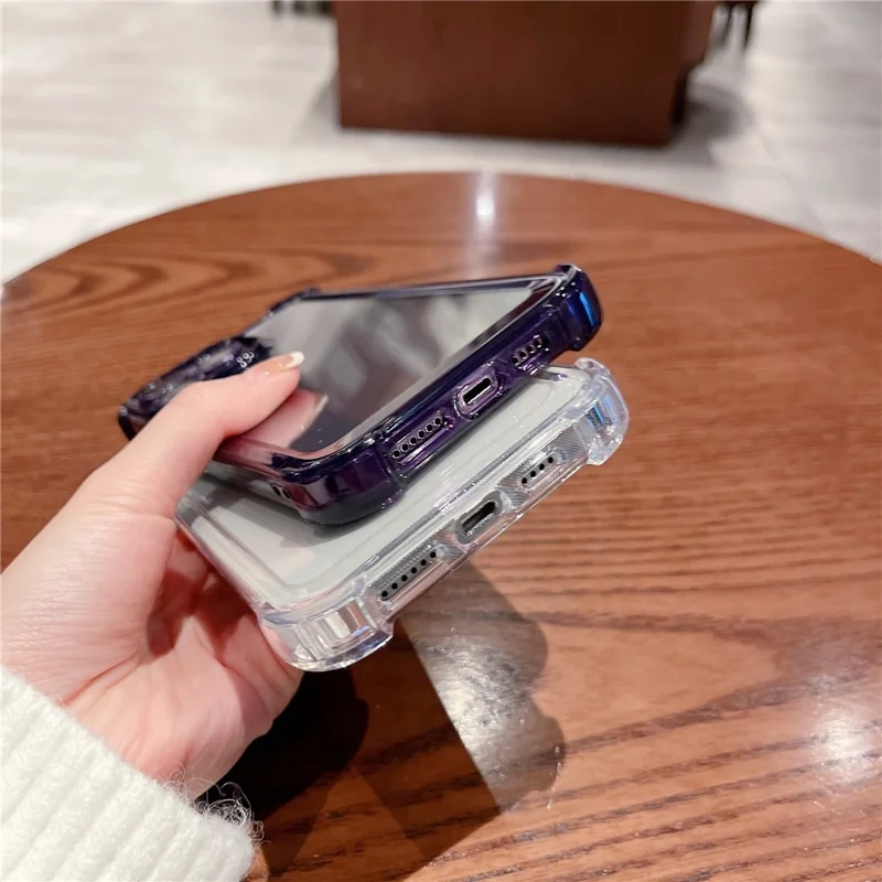 For iPhone 14 Pro Max Shockproof Cell Phone Case with Four Corners Drop Protection - Transparent