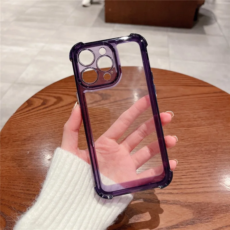 For iPhone 14 Pro Max Shockproof Cell Phone Case with Four Corners Drop Protection - Transparent