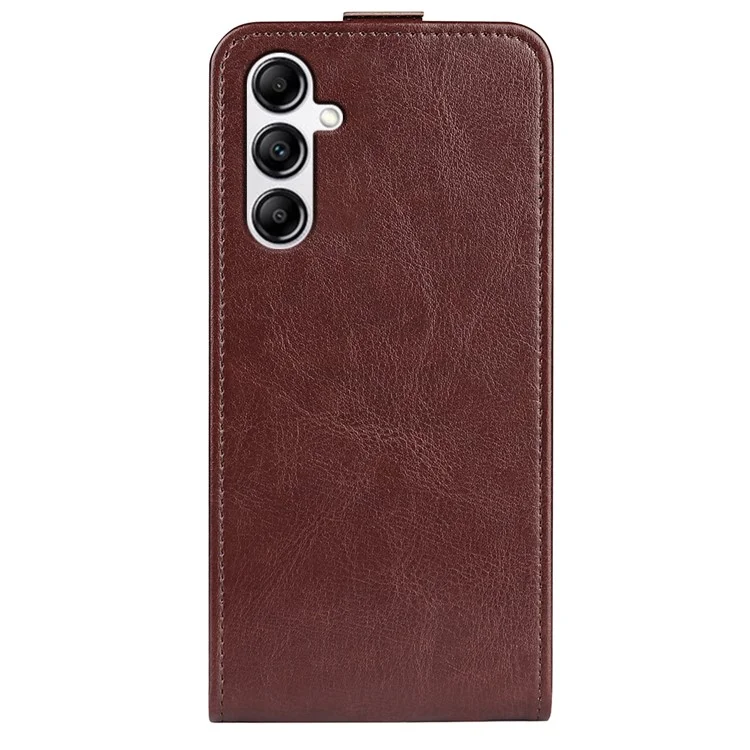 Vertical Flip Cover for Samsung Galaxy A34 5G , Crazy Horse Texture Leather Case with Card Slot - Brown