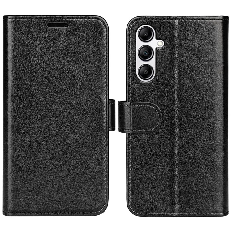 Para Samsung Galaxy A34 5G Crazy Horse Texture Case Leather Wallet Stand Folio Flip Cover - Negro